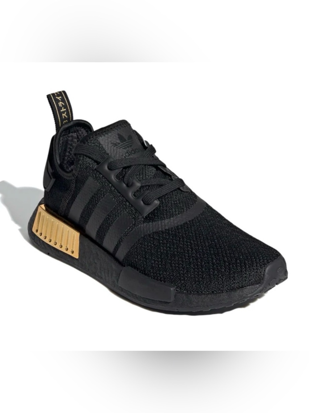 adidas NMD R1 Black Gold Metallic FV1787 Rare Sneakers Women’s 5